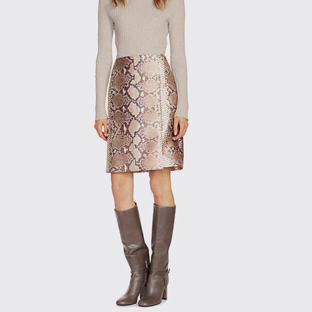 Tory Burch Mikado Faux Wrap Python Print Skirt New Size 6